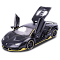 Miniatyrbillede 1 af 4: Lamborghini LP770 Gini sportsvogn modelbil Støbt Modelbil Legetøj Børnelyd og lys Træk tilbage bil Zink legetøj til børn Gave