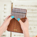 Miniatyrbillede 3 af 11: LINGTING 17-Key B-dur Kalimba Bærbar Tommelfingerklaver Pterocarpus Erinaceus Trælegeme