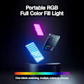 Miniatyrbillede 5 af 7: LimoStudio 4000mAh Genopladelig Bærbar LED-lampe Dynamisk RGB Farveeffekt, Farve- og Lysstyrkekontrol, Kompatibel med de fleste Smartphones