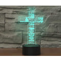 Miniatyrbild 3 av 6: WJ 3D Jesus Cross Fjärrkontroll 16 Färg Nattljus Illusion Akryl LED Bordsängslampa Barn Sovrum Skrivbordsdekor Födelsedagspresenter Leksak för Barn