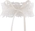 Kvinnors spets midjebälte Obi Bowknot Cinch brett bälte rosett slips wrap Boho korsett klänning midjeband PU läder, vit
