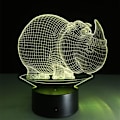 Miniatyrbillede 7 af 8: WJ Sengelampe Illusion LED Natlys 3D Natlys LED Illusion Stereo Næsehornsform Sengelampe Natlys Illusion LED Natlys Natlys