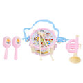 Miniatyrbild 1 av 11: 6 st pedagogiska babymusikleksaker trumset Musikinstrument skramlar slagverk på sandhammarset rosa