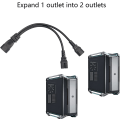 Miniatyrbillede 4 af 5: 3 stk. 0,3 m IEC 320 C14 til dobbelt IEC 320 C15 hun-splitter forlængerkabel til router, netværksswitch, computer (c14-2xc15)