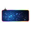 Miniatyrbillede 4 af 7: Gaming Mouse Pad, blød overdimensioneret glødende udvidet LED-musemåtte, berøringskontrol, skridsikker gummibase computertastatur musematte