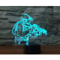 Pikkukuva 2 / 8: WJ 3D Sotilas Kaukosäätimellä 16 Värillinen Yövalo Illuusio Akryyli LED Pöytä Yöpöydän Lamppu Lasten Makuuhuoneen Työpöydän Koriste Syntymäpäivälahja Leikki Lapsille