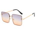 Miniatyrbillede 1 af 3: Kvindernes Rimless Oversized Studded Solbriller Gradient Linse Nitte Mode