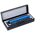 Miniatyrbillede 6 af 11: Blues Harp Harmonika 10-Hul Professionel Mundharmonika G-Nøgle Gaver Rustfrit Stål Dæksel (Blå)