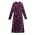 Miniatyrbilde 2 av 3: Høst og vinter langærmet Cheongsam kjole High-end temperament elegant kjole kvinners kjoler (lilla 3XL)