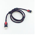 Miniatyrbillede 5 af 5: 1,5 m dobbelt net dobbelt ring egnet til HDMI til HDMI high-definition kabel understøtter 1080 vævet mesh guldbelægning，2pack