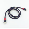 Miniatyrbillede 5 af 5: 1,5 m dobbelt net dobbelt ring egnet til HDMI til HDMI high-definition kabel understøtter 1080 vævet mesh guldbelægning，4pack