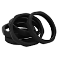 Miniatyrbillede 1 af 9: 5 stk. mikrofon anti-slip rulle ring sort blød silikone beskyttelse hale cover (sort)