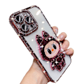 Pikkukuva 1 / 3: labubv Pinnoitettu puhelinkotelo piilotetulla peilillä ja jalustalla: Kimaltava timanttilinssikehys, yhteensopiva iPhonen kanssa (pinkki) pink iPhone11