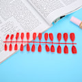 Miniatyrbillede 10 af 10: 24 stk. rene farve falske negle tips manicure dekoration kunstig negle kunst tip N5284-07
