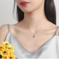 Miniatyrbillede 5 af 5: 925 Sterling Sølv Halskæde Kvinde 1 Karat Moissanite Seks Kløer Vedhæng Halskæde