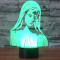 Miniatyrbilde 4 av 5: 3D Jomfru Maria nattlys med 7 fargeendrende LED-bordlampe i akryl med flat ABS-base, USB-lader, hjemmedekorasjon, leketøy, bursdag, jul