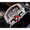 Miniatyrbilde 4 av 5: Herre klokke analog automatisk mekanisk armbåndsur i titanlegering med silikonrem Tonneau Business Timepiece（GP005)