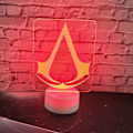 Miniatyrbillede 3 af 5: 3D LED Natlampe Spil Assassins Creed Logo Natlys Gave til Børn Soveværelse Dekoration Farveskiftende Børne Studieværelse 3D Lampe D
