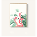 Miniatyrbild 7 av 7: Flamingoer i naturen Väggkonst Canvas Tryck Affisch, Enkelt Mode Vattenfärg Konst Ritning Dekor (Set om 3 Oinramade, 24''x31.5'')