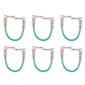 Miniatyrbilde 1 av 11: 6 stk gitarpatchkabel 6 tommer 6,35 mm rettvinklet lydkabel for effektpedal mikser forsterker elektriske gitarer basser cyan