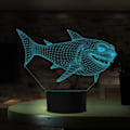 Pikkukuva 6 / 9: 3D Hai-yövalo LED-illuusiolamppu 7 väriä vaihtuva pöytälamppu kosketusohjauksella USB-kaapelilla Makuuhuoneen sisustus Juhla- ja syntymäpäivälahjat Lelut