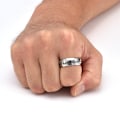 Miniatyrbilde 3 av 7: Ringer av makt Herre av ringene  Spinnende ring, Angstring En ring for menn  Belagt giftering for menn Kvinner Magiske kraft ringer Silver 11