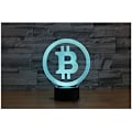 Miniatyrbillede 5 af 5: 3D Bitcoin Natlampe med 7 Farveskift LED Bordlampe Akryl Flad ABS Base USB Oplader Hjem Dekoration Legetøj Fødselsdag Jul Barn