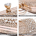 Miniatyrbillede 3 af 5: Dame Rhinestone Aften Tasker Funklende Krystal Pung Clutch Brud Bryllup Fest Prom Håndtaske