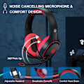 Miniatyrbillede 5 af 6: H-8 PC Gaming Headset til PS4, PS5, Controller, Xbox One Headset med stereolyd, Over Ear-hovedtelefoner med støjreducerende mikrofon, L