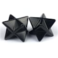 Miniatyrbillede 3 af 4: Naturlig Sort Obsidian Krystal Beskyttelse Hellig Meditation Energi Healing Chakra, 1 Tomme Hexagonale Stjerne Krystaller Og Healing Sten
