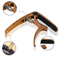 Miniatyrbild 9 av 11: Gitarr Capo Plektrum Set Legering Trä Korn Blank Universal Capo med Plektrum Väska för Prestanda