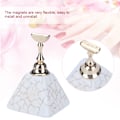 Miniatyrbillede 5 af 9: Magnetisk negletip øvelsesstand base legering holder neglekunst display stand manicure værktøj (Beige)