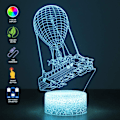 Miniatyrbilde 3 av 5: 3D Lampe Battle Bus RGB Stemningslampe 7 Farge Lysbase Akryl Stereo Illusions LED Bord Nattlampe (Battle Bus Crackle Base)