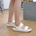Miniatyrbillede 4 af 5: Pudeslippers til kvinder og mænd, Cloud Slippers, skridsikre, hurtigtørrende badeværelses- og brusebadsslippers, åbne tå, bløde, tykke slippers (hvide)