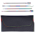 Miniatyrbild 1 av 11: 4-pack Dubbelsidig Nagelbands-Pusher i Rostfritt Stål, Nagelplaneringsverktygssats