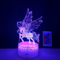 Miniatyrbillede 4 af 7: JUSTUP LED natlampe  Enhjørning-serie  3D illusionslampe 16 farver fjernbetjening til børns soveværelse dekorative lys -- Mønster E（Crack Seat）