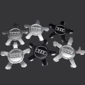 Miniatyrbild 2 av 5: Passar till Audi 134mm femklor fotdäcksskydd navkapslogotyp A6 A4L-Audi 5-klor konvex sub-svart (fyrpack)