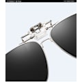 Miniatyrbillede 4 af 5: Polariserede Clip-on Solbriller Rammeløse Flip Up Linse til Receptbriller-Sort