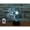 Miniatyrbilde 1 av 8: 3D Bulldozer Bil Fjernkontroll 16 Farge Nattlys Illusjon Akryl LED Bordlampe Sengelampe Barn Soverom Skrivebord Dekor Bursdagsgaver Leker for Barn