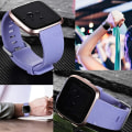 Miniatyrbilde 4 av 6: Den smarte klokkestroppen er kompatibel med Fitbit versa Smartwatch, versa 2 og versa Lite se klokker for kvinner og menn（ Periwinkle-S）