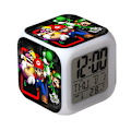 Miniatyrbild 1 av 2: Wekity Super Mario Färgglad Väckarklocka LED Kvadratisk Klocka Digital Väckarklocka med Tid, Temperatur, Alarm, Datum