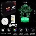 Miniatyrbild 3 av 7: Hulk pojkleksaker presenter, WJ 3D Illusion Lamp presenter för rumsdekor barnrum, coola Marvel-leksaker födelsedagspresenter & 7 färger byter leksaker för pojkar eller barn (A) Hulken