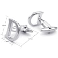 Miniatyrbild 2 av 4: Initialbokstavs Manschettknappar för Bröllopspresent, D Silver