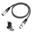 Miniatyrbillede 5 af 8: D-type flettet XLR-kabel Mikrofon MIC Audio-ledning Mixer-forbindelsesledning 1m (grå)