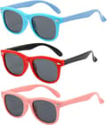 3 pak børnesolbriller til drenge piger børn polariserede solbriller Red+c6+light Blue