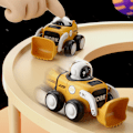 Miniatyrbillede 6 af 6: Astronaut Tegneserie Lastbil Legetøjssæt - Interaktiv Tryk-til-Go Inertilegetøj med Fløjteslydeffekter - Batterifri (Borebil)