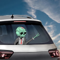Pikkukuva 4 / 5: (2 kpl) Halloween-kauhu-pyyhkijän tarra Auton tarra Takalasin pyyhkijän tarra Kurpitsan pyyhkijän tarra (zombi-luuranko)