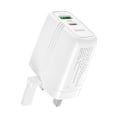 Miniatyrbilde 3 av 5: hoco. NK1 Zhanyou dobbelport PD20W+QC3.0 lader ny britisk standard 18W hurtigladinghode