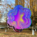 Miniatyrbillede 2 af 5: Vindmølle Udendørs Metal 3D Vindmølle Hængende Have Dekoration Gaver Rustfrit Stål Seks-Spidset Stjerne Vindmøller med 360° Rotation Six-pointed Star