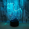 Miniatyrbillede 5 af 6: JUSTUP 3D Ny Eksotisk Hund Nattlys Touch Bord Desk Optisk Illusjon Lamper 7 Farge Skiftende Lys Hjemmedekorasjon  Bursdagsgave （Stil K）